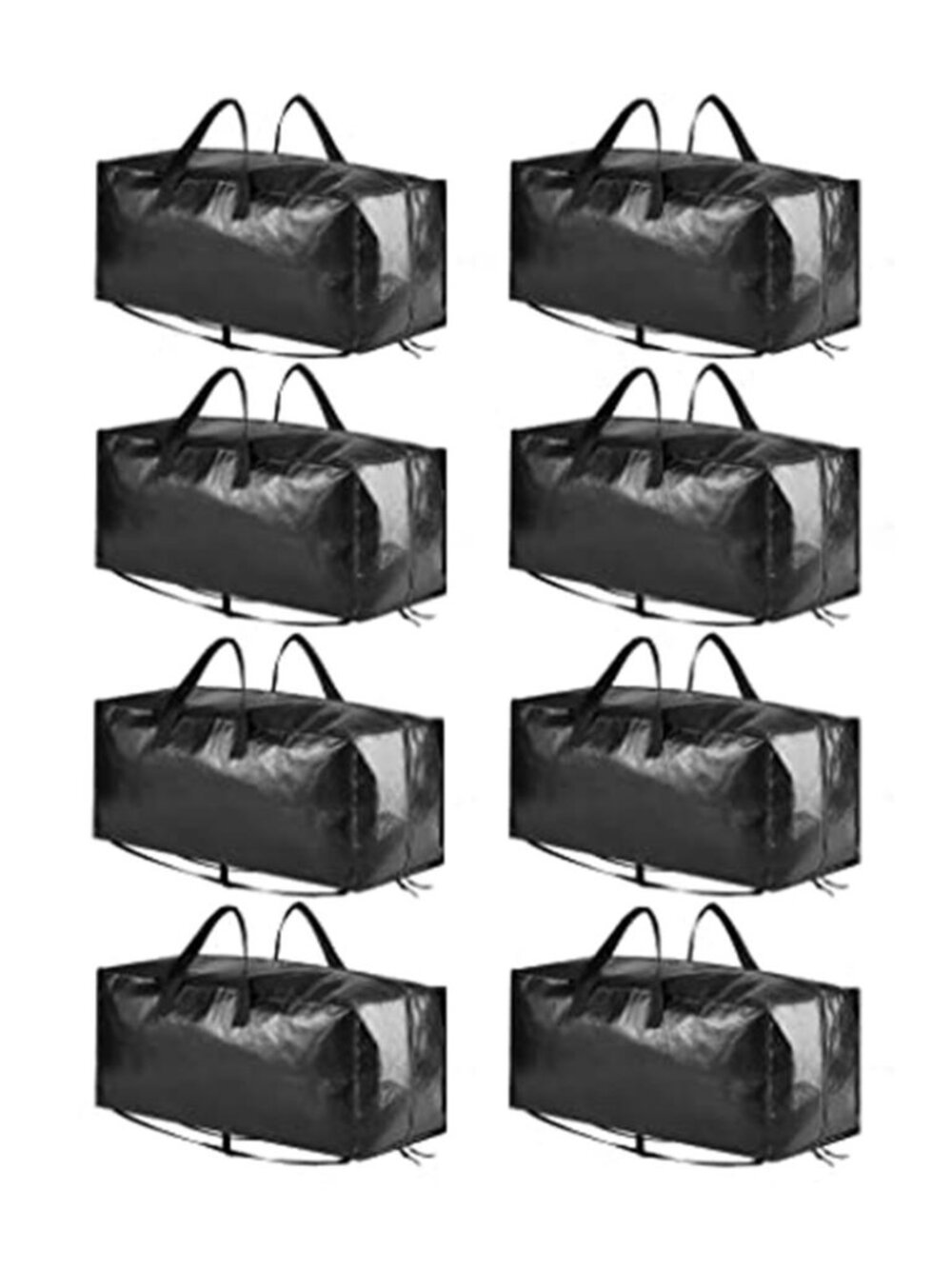Heavy Duty Moving Bags 8 Pack, Large Storage Totes Bins with Backpack Straps